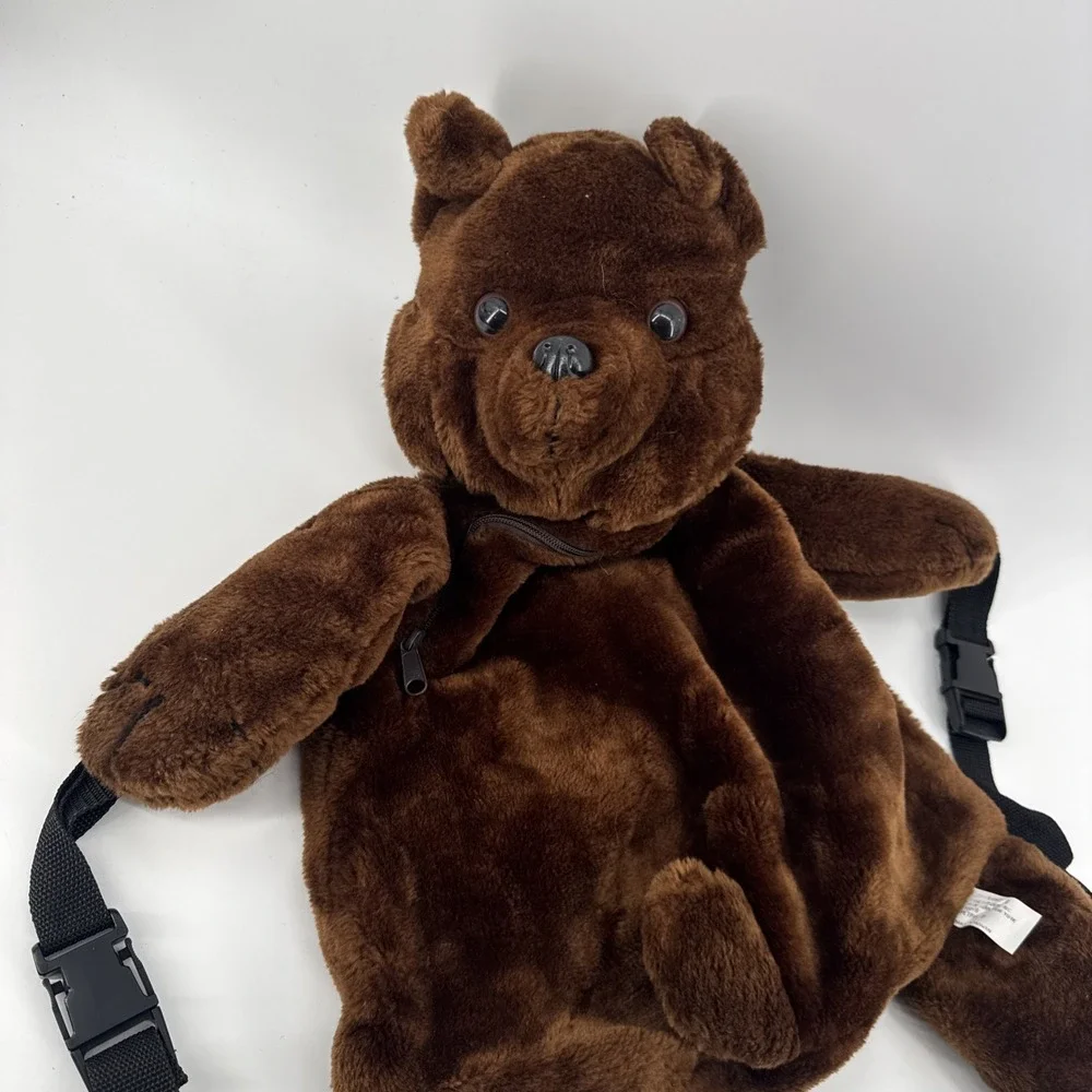Vintage 1985 PetPak Brown Bear Plush Backpack 23